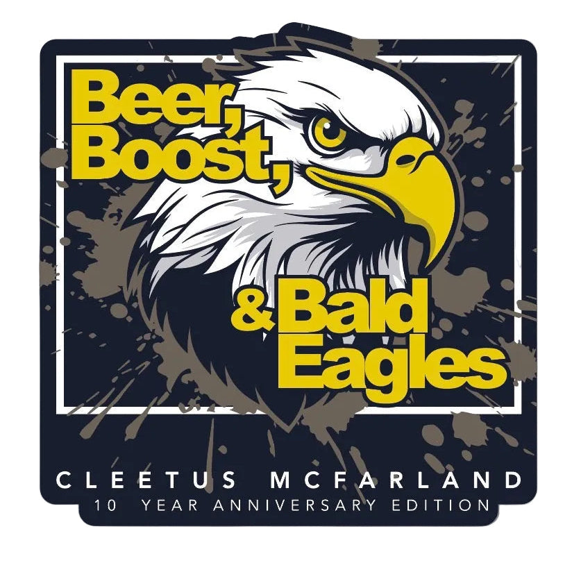 Cleetus 10 Year Beer, Boost, Bald Eagles Stickers