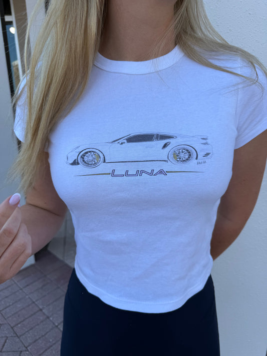 Women's Crop Top Car Shirt