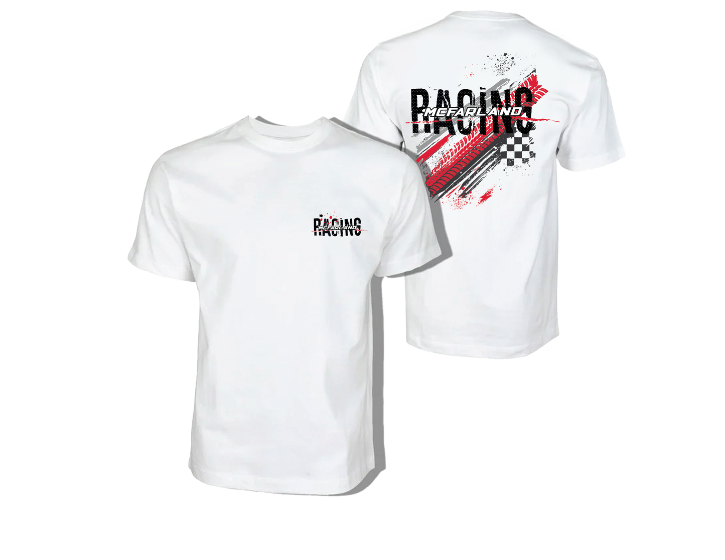 McFarland Racing Tire Tracks Shirt (White or Black)