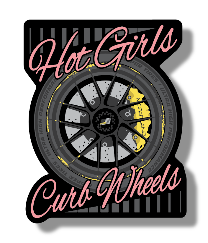 Hot Girls Curb Wheels Sticker