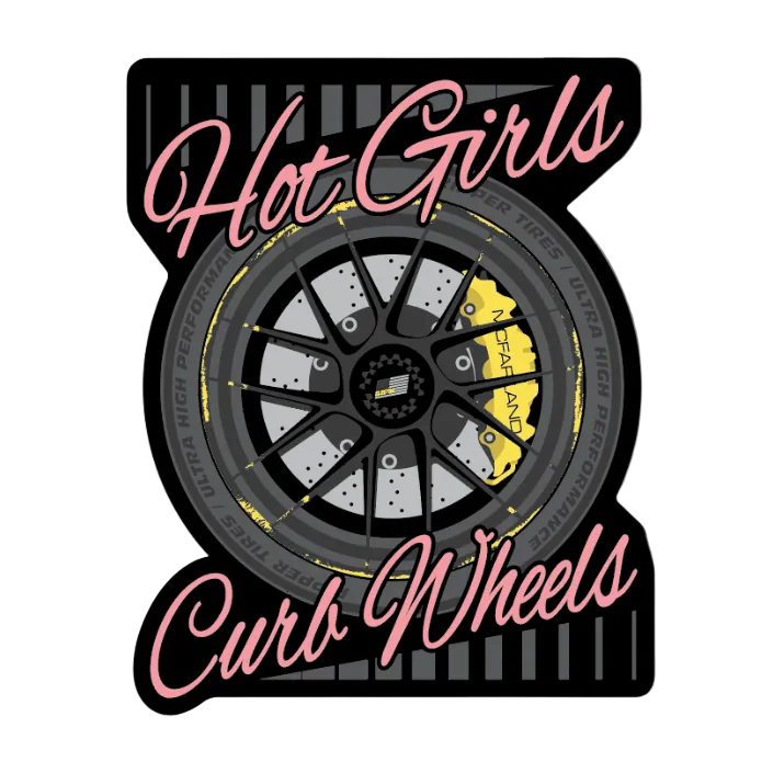 Hot Girls Curb Wheels Sticker