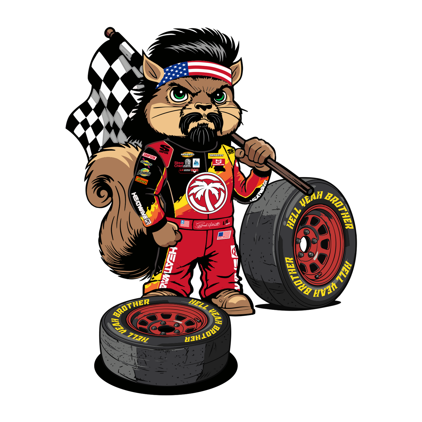 LS George Squirrel McNutt Tire Sticker