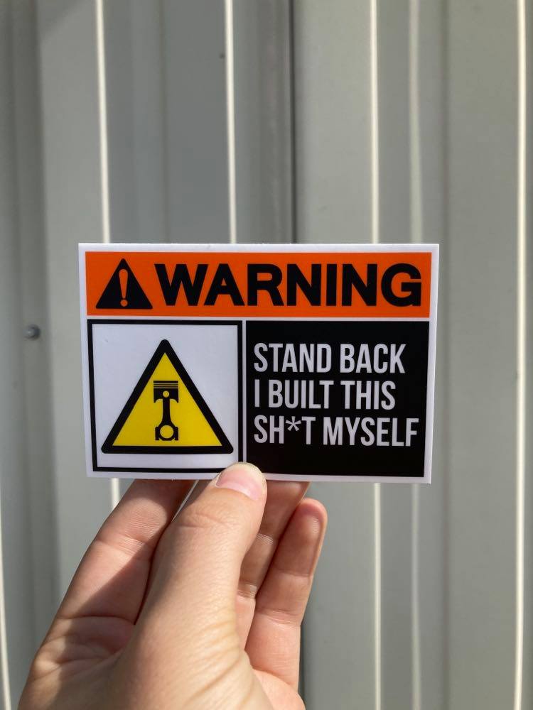 Warning Label Sticker – Cleetus Mcfarland