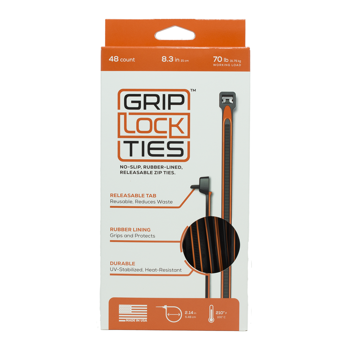 GripLockTies® Ties - Releasable and non-slip tie