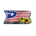 Put Em on The Dash Downforce Danny Flag Sticker