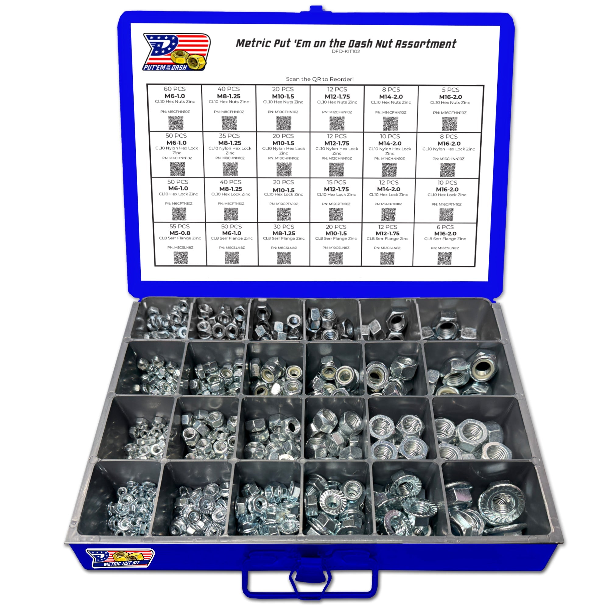 Metric Put Em’ on the Dash Nut Fastener Assortment - 600 Piece
