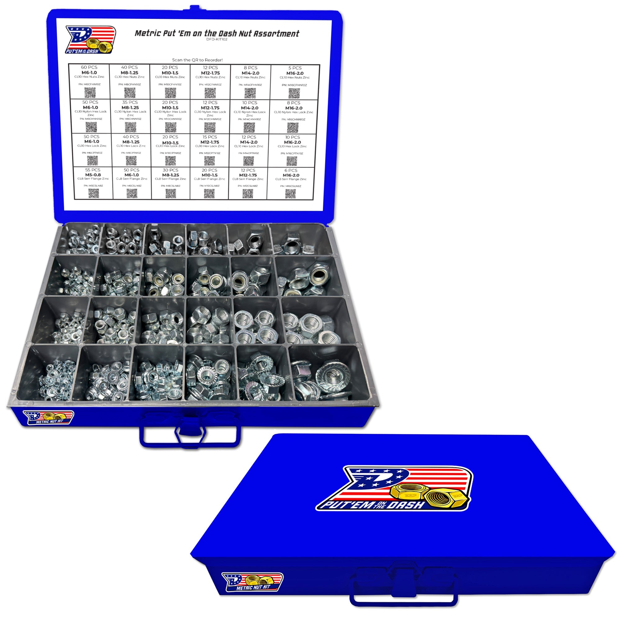 Metric Put Em’ on the Dash Nut Fastener Assortment - 600 Piece