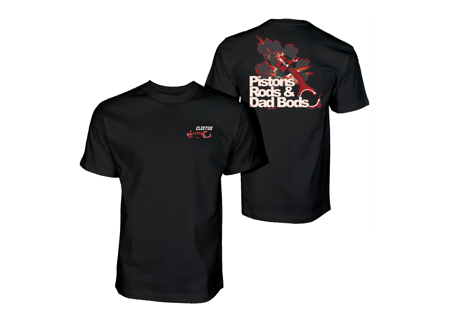 Exploding Piston Rods & Dad Bods Shirt Cleetus Mcfarland