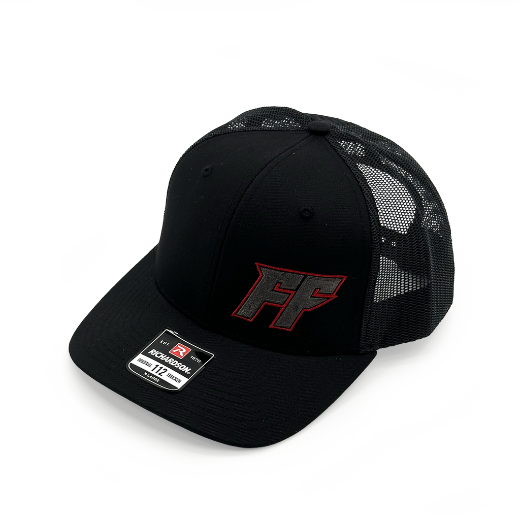 Freedom Factory Black Hat (2 options blue trim or red trim)