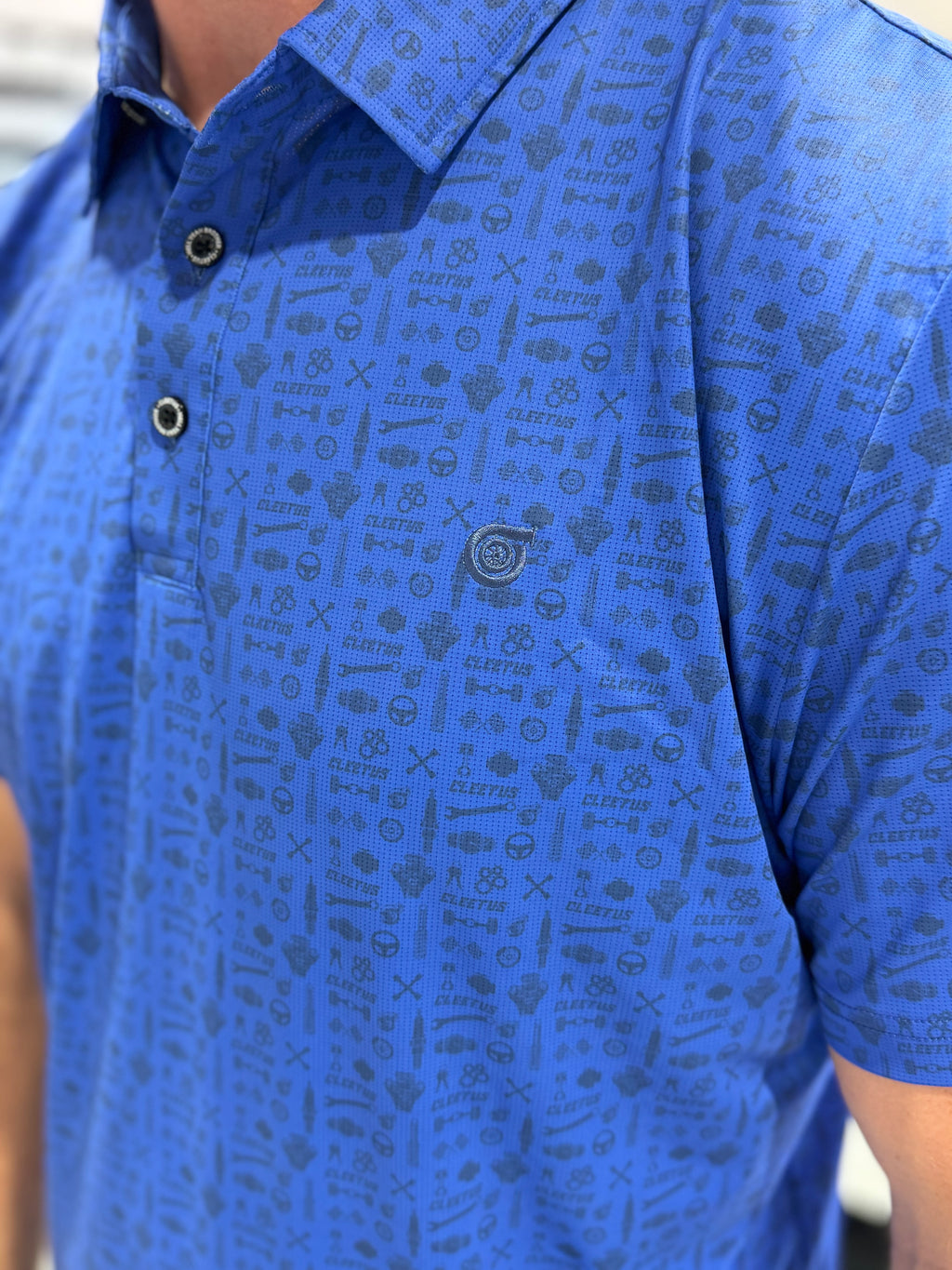Cleetus Blue Performance Polo