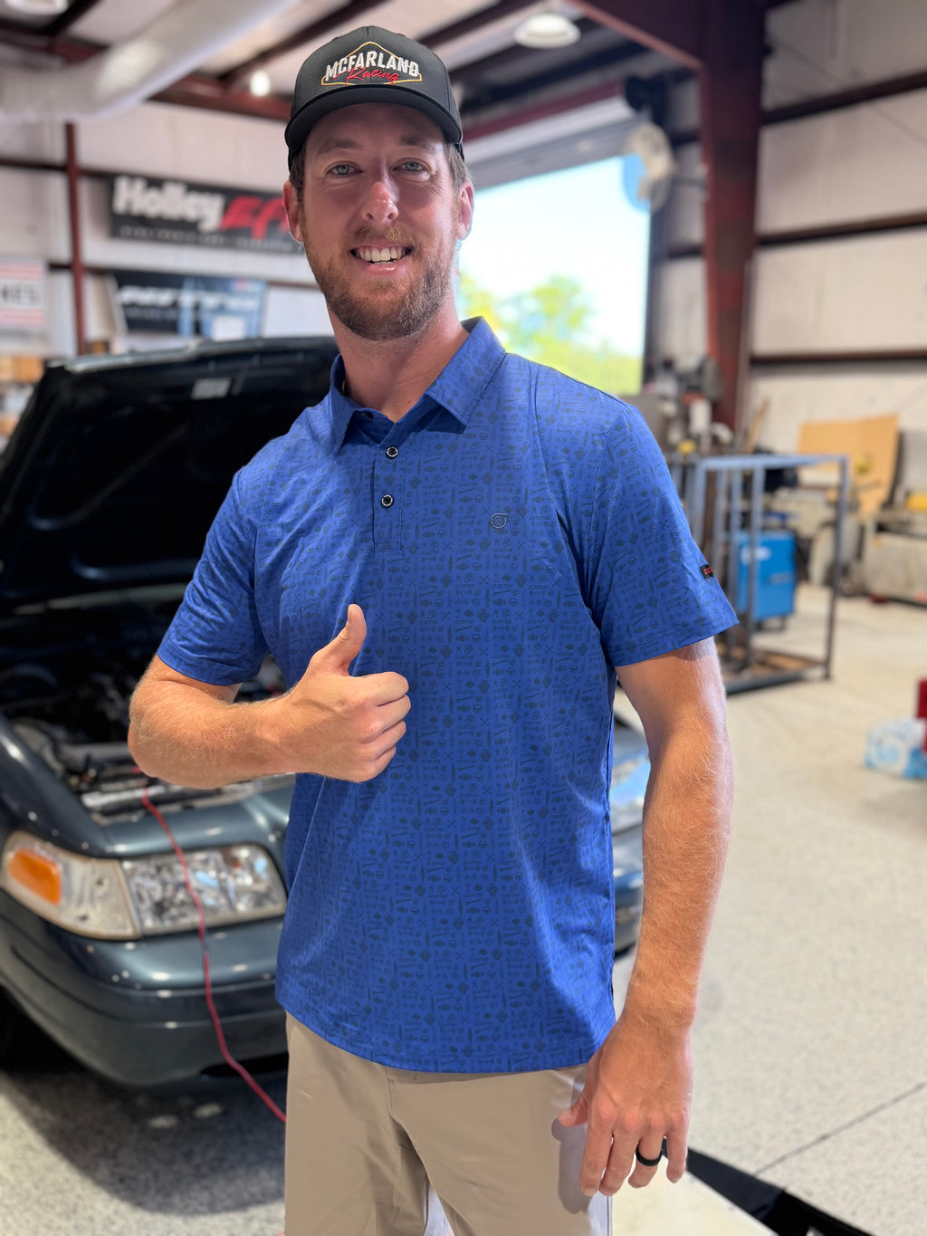 Cleetus Blue Performance Polo
