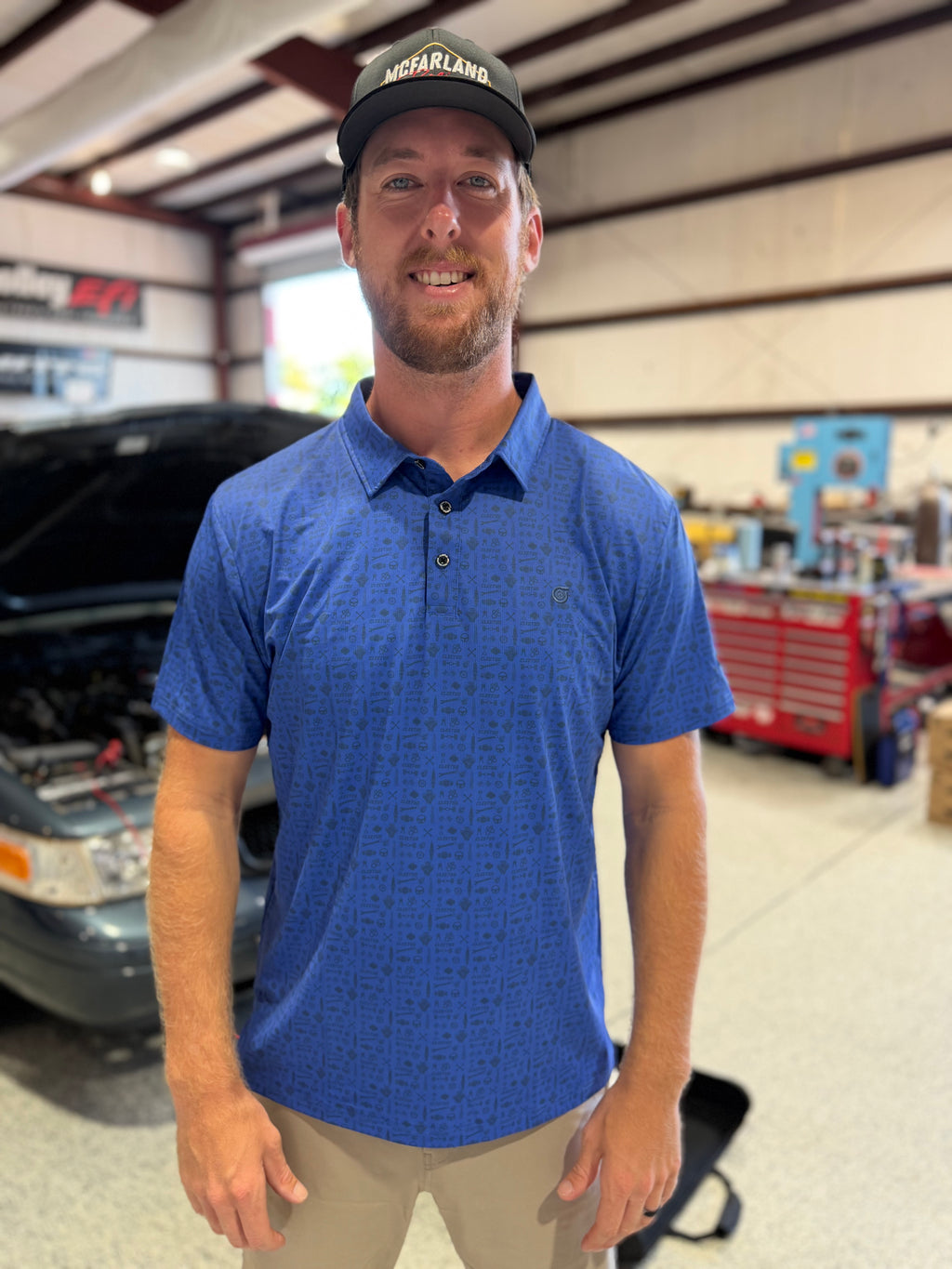 Cleetus Blue Performance Polo