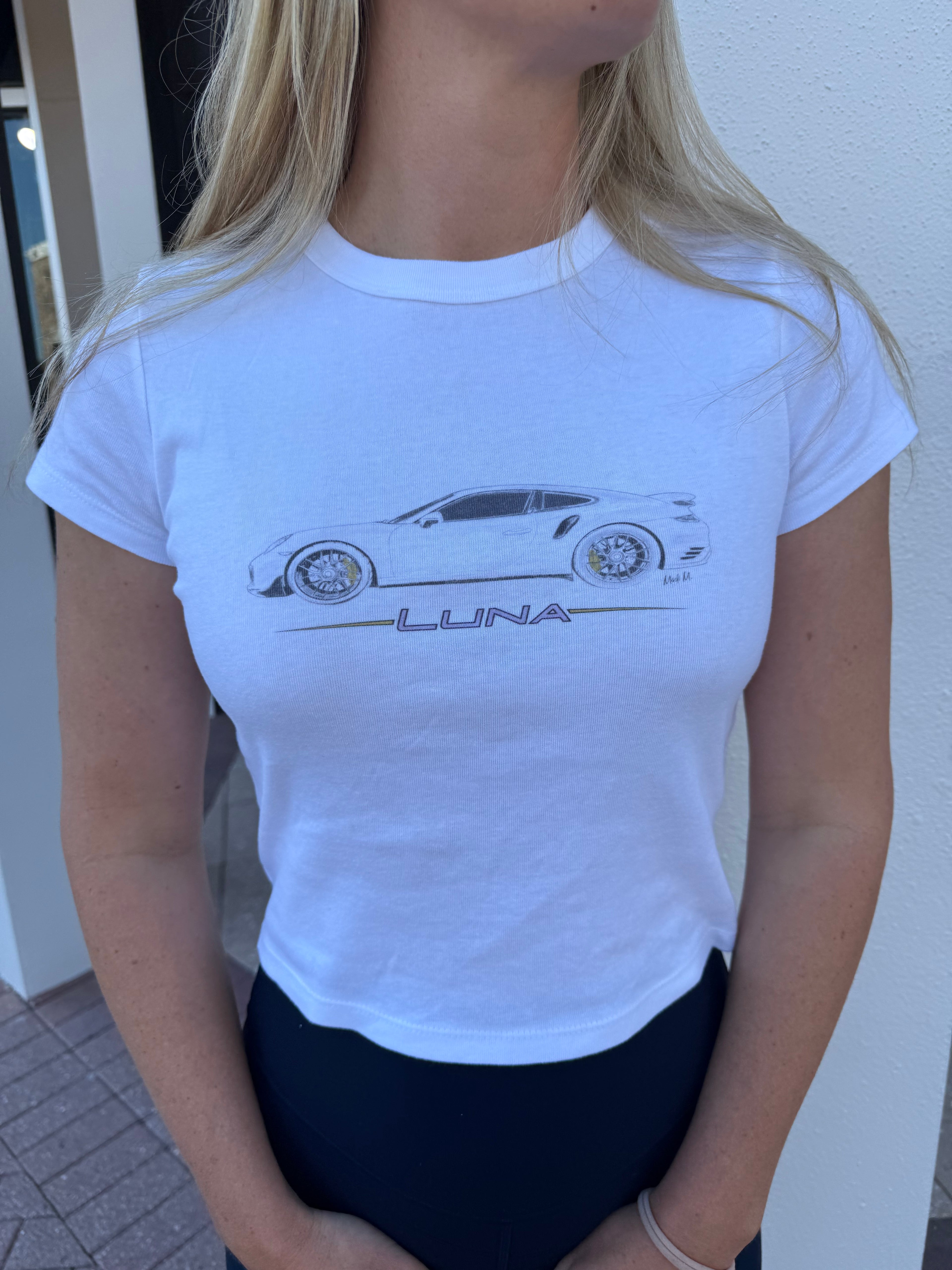 Madi's Women's Crop Top Car Shirt