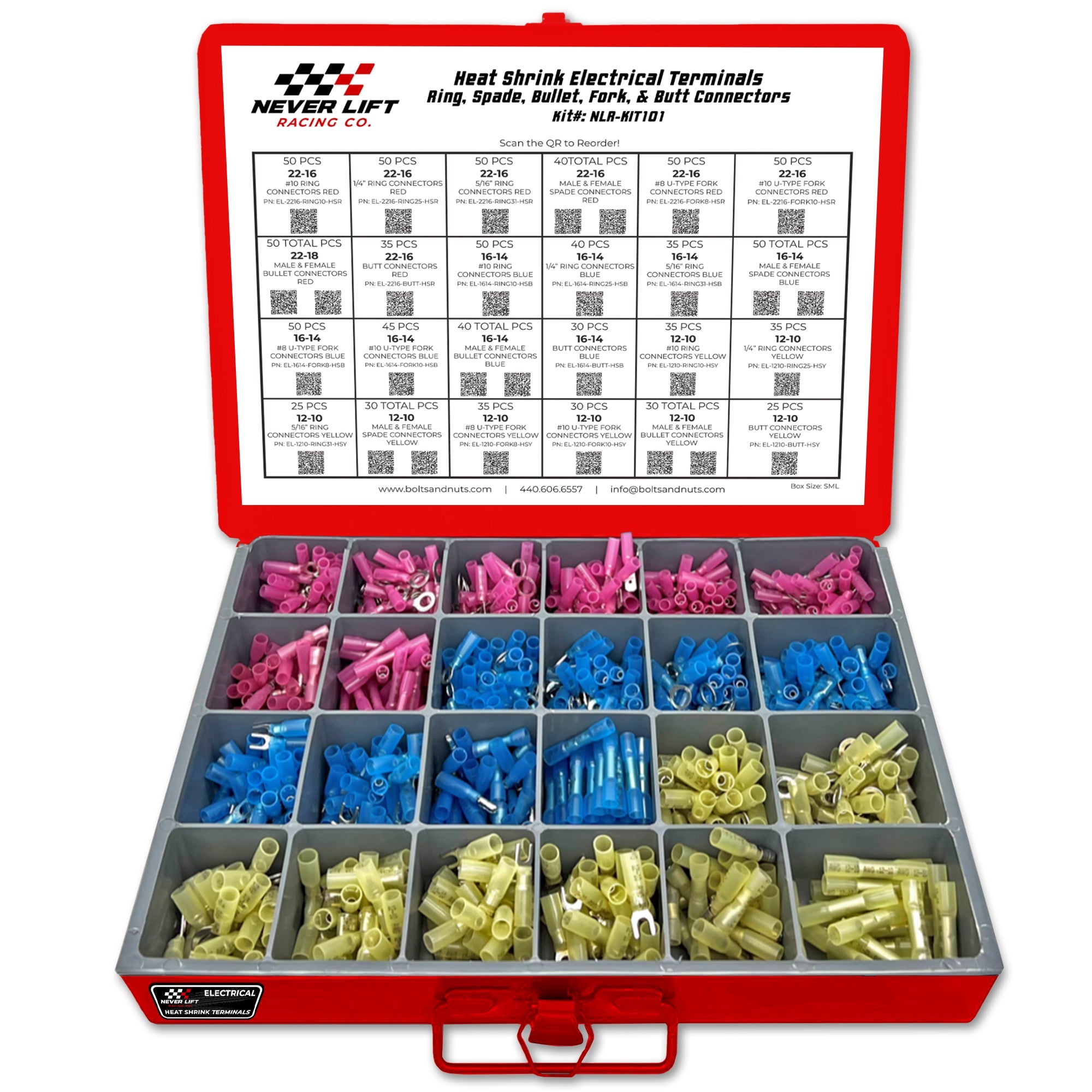 Zack's Heat Shrink Terminal Connector Never Lift Assortment - 961 Piece