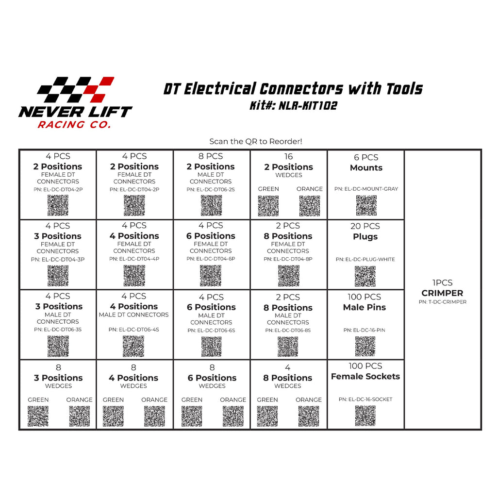 Zack's DT Pin Electrical Wire Connector Never Lift Assortment - 316 Piece