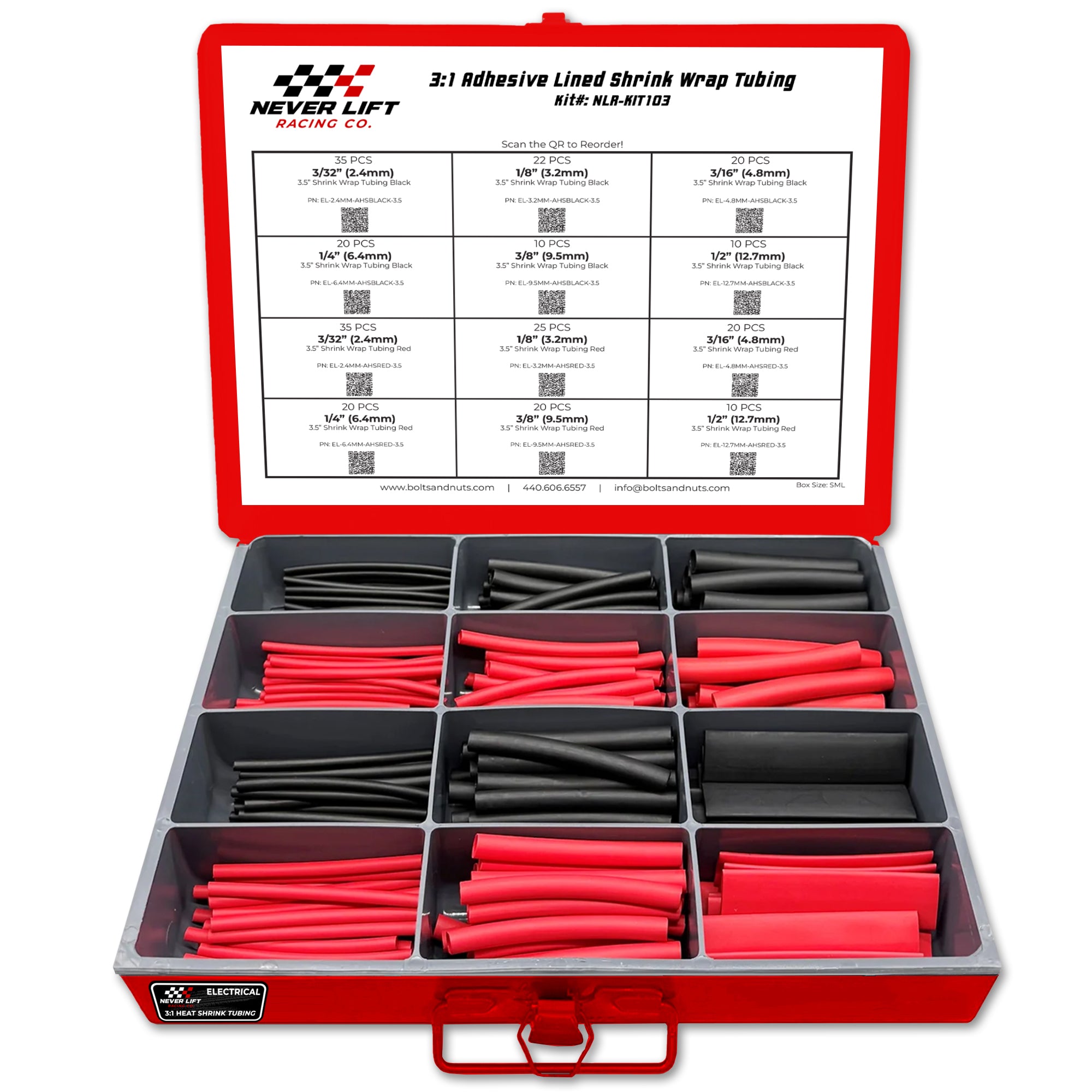 Zack's Heat Shrink Tubing Never Lift Assortment - 240 Piece