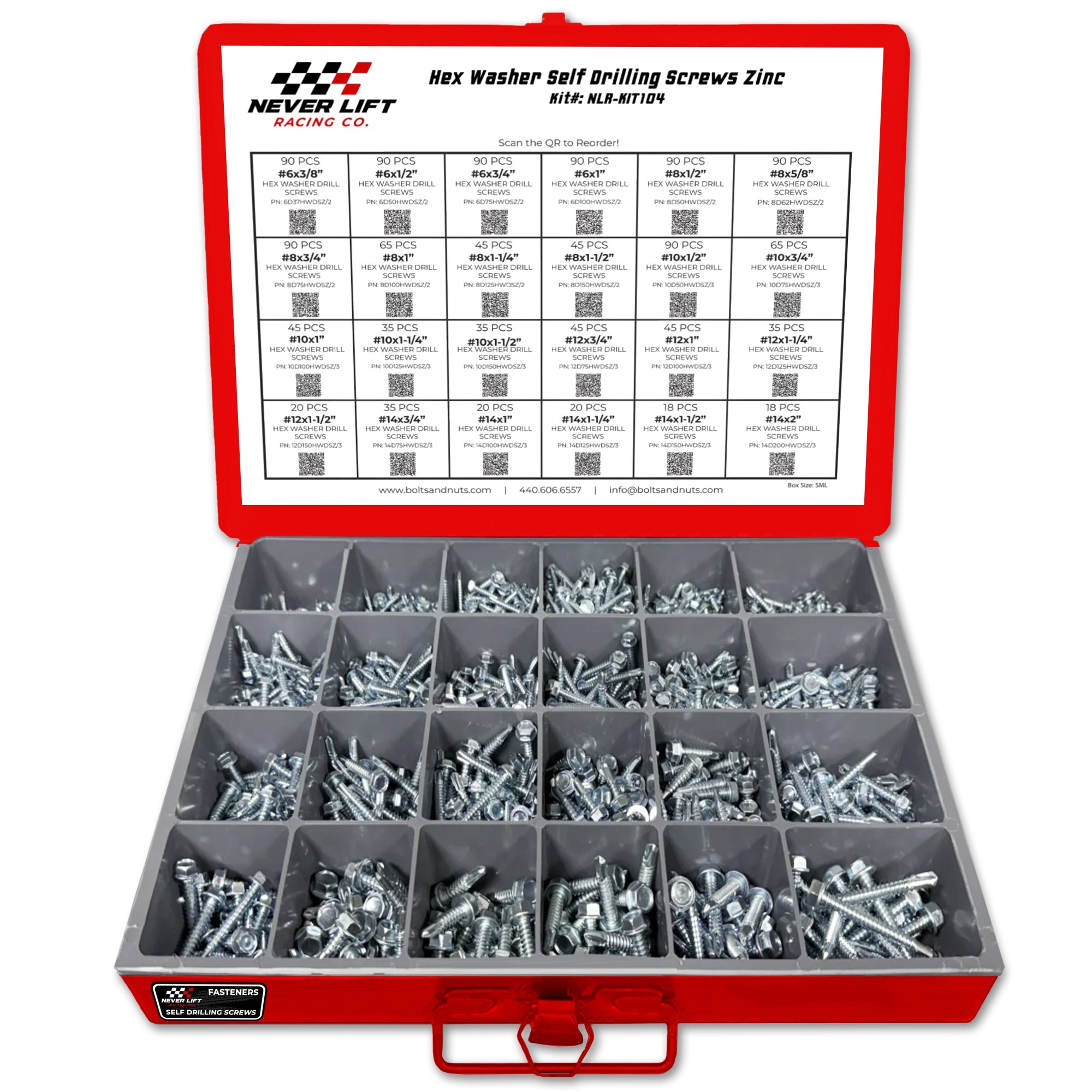 Zack's Inch Self Drilling Screws Never Lift Assortment - 1312 Piece