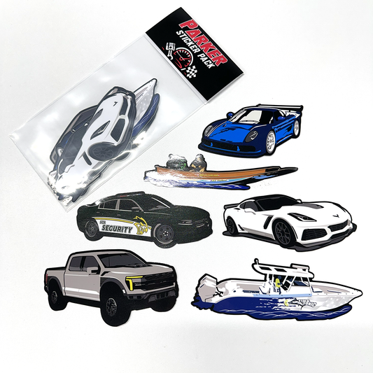 Dr. Parker Fleet Cars Sticker Pack