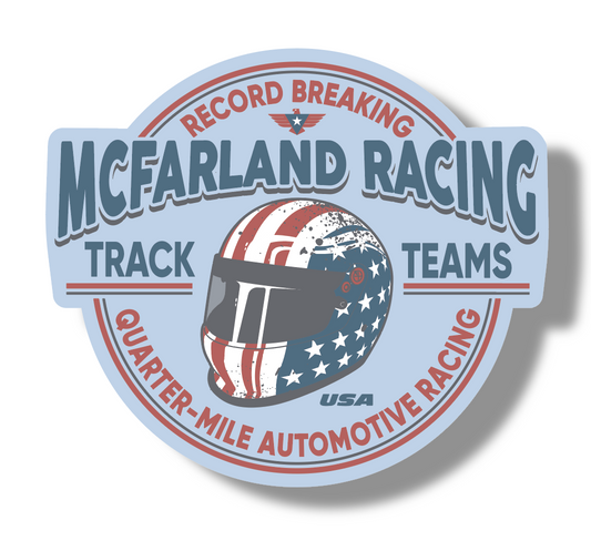 McFarland Racing Track Teams Sticker (Blue or Black)