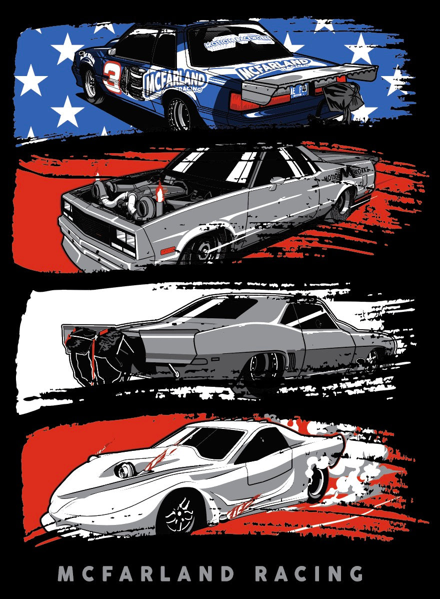 McFarland Racing 4 Flag Shirt