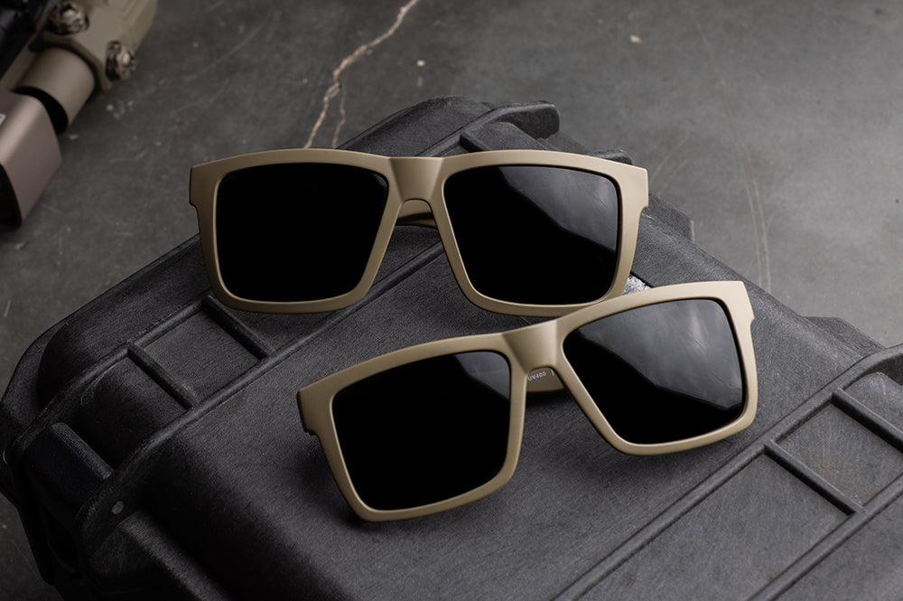 VISE Z87 Sunglasses DESERT TAN: Black Lens