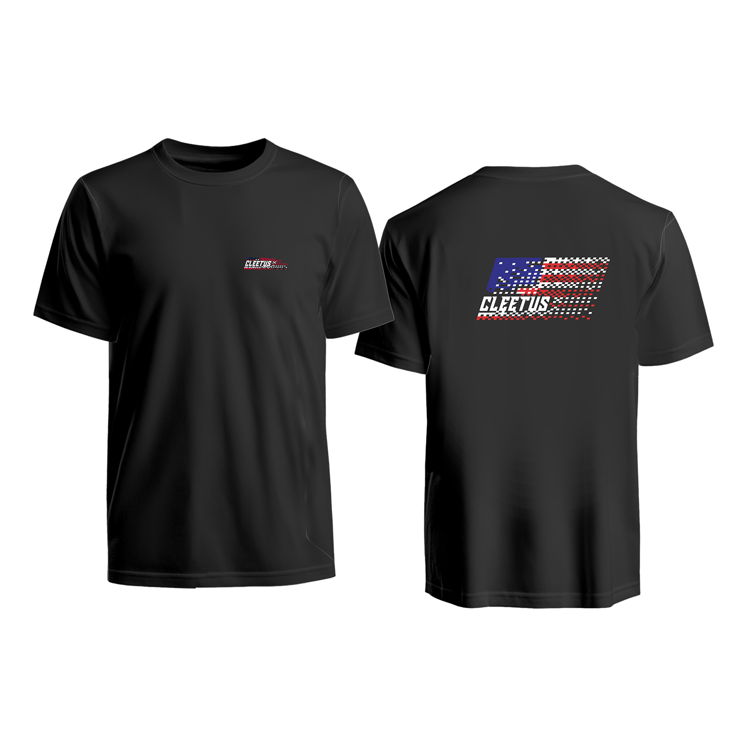 Cleetus Pixel Flag Shirt (Black or White Option)