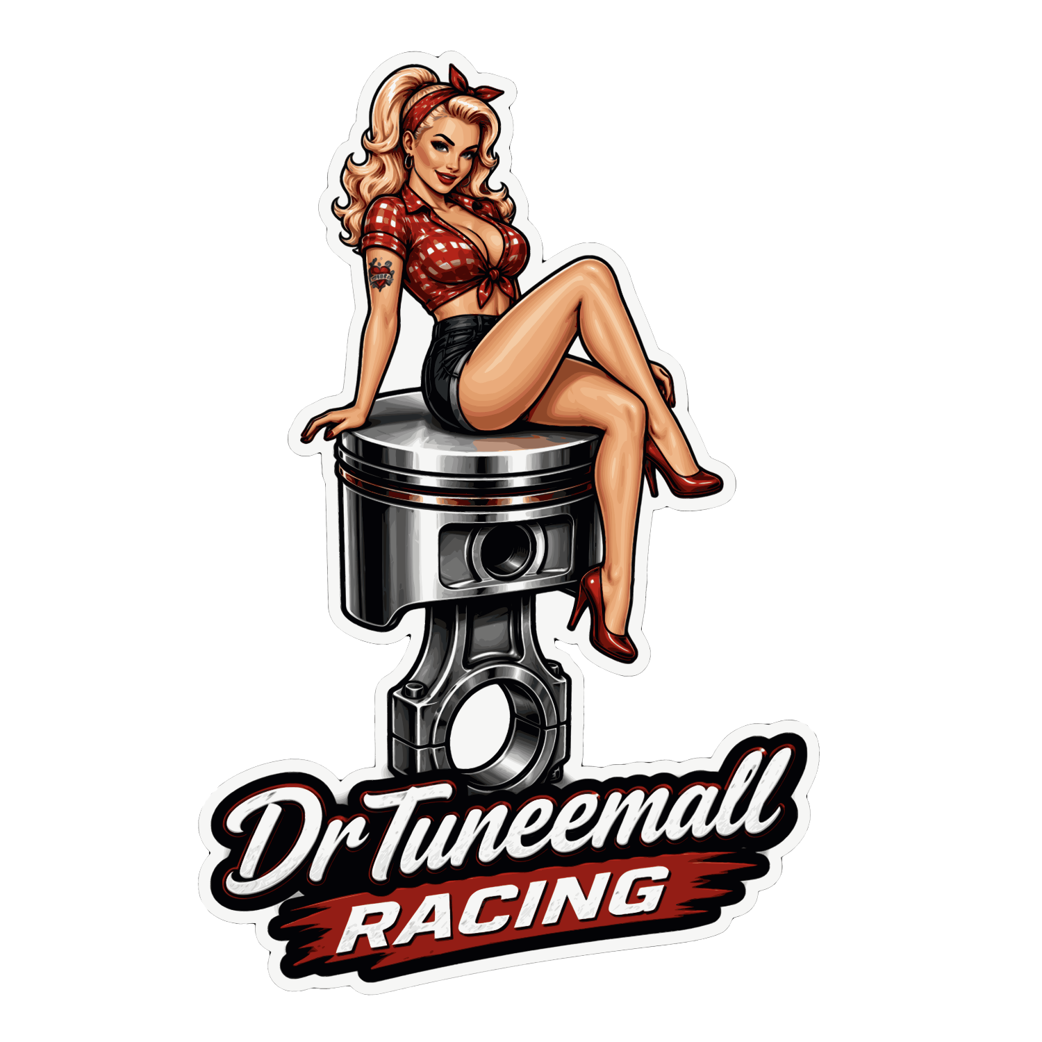 Dr. TuneEmAll's Piston Girl Sticker