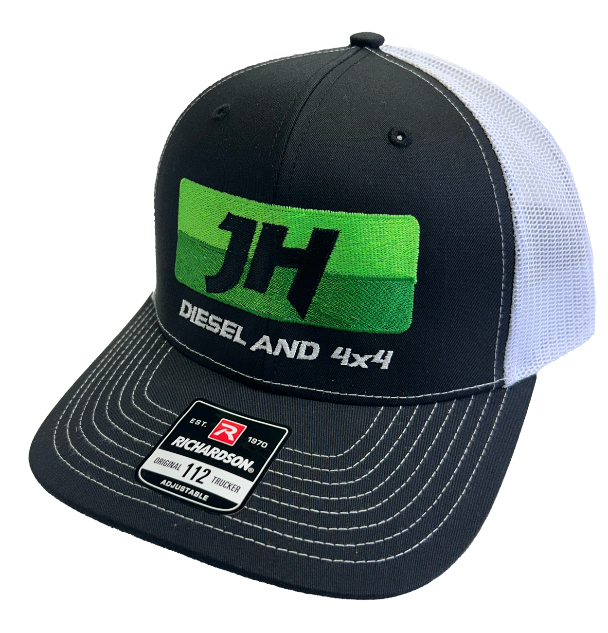 JH's Diesel Black and White Richardson Snapback