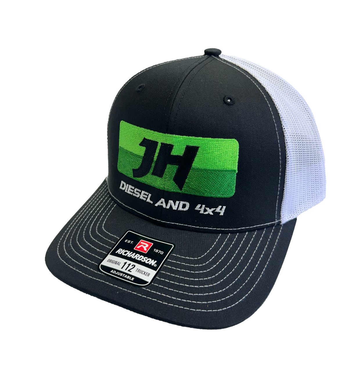 JH's Diesel Black and White Richardson Snapback