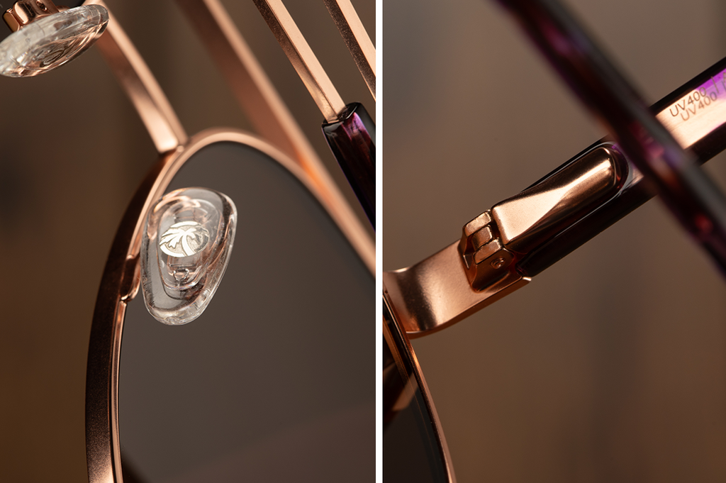 Incline Sunglasses: Velvet Tortoise Frame Rose Gold Lens