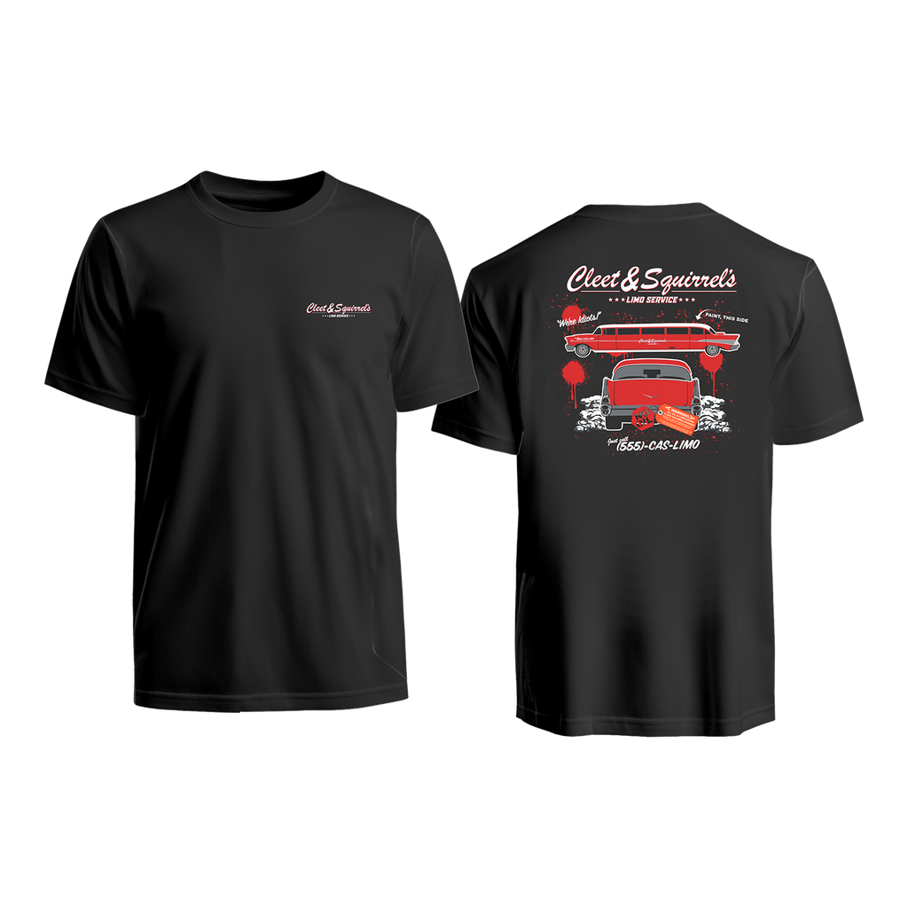 Cleet & Squirrel's Limo Service Shirt (Black or White Options)