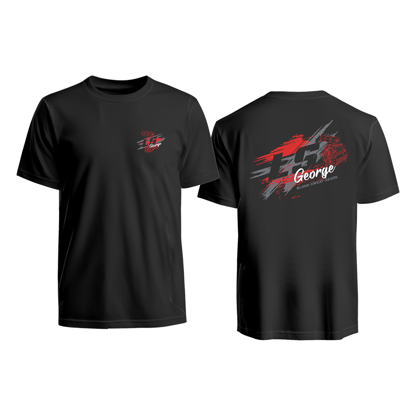 blood sweat and gears t shirt LS George's Blood Sweat Gears Shirt 2X / Black