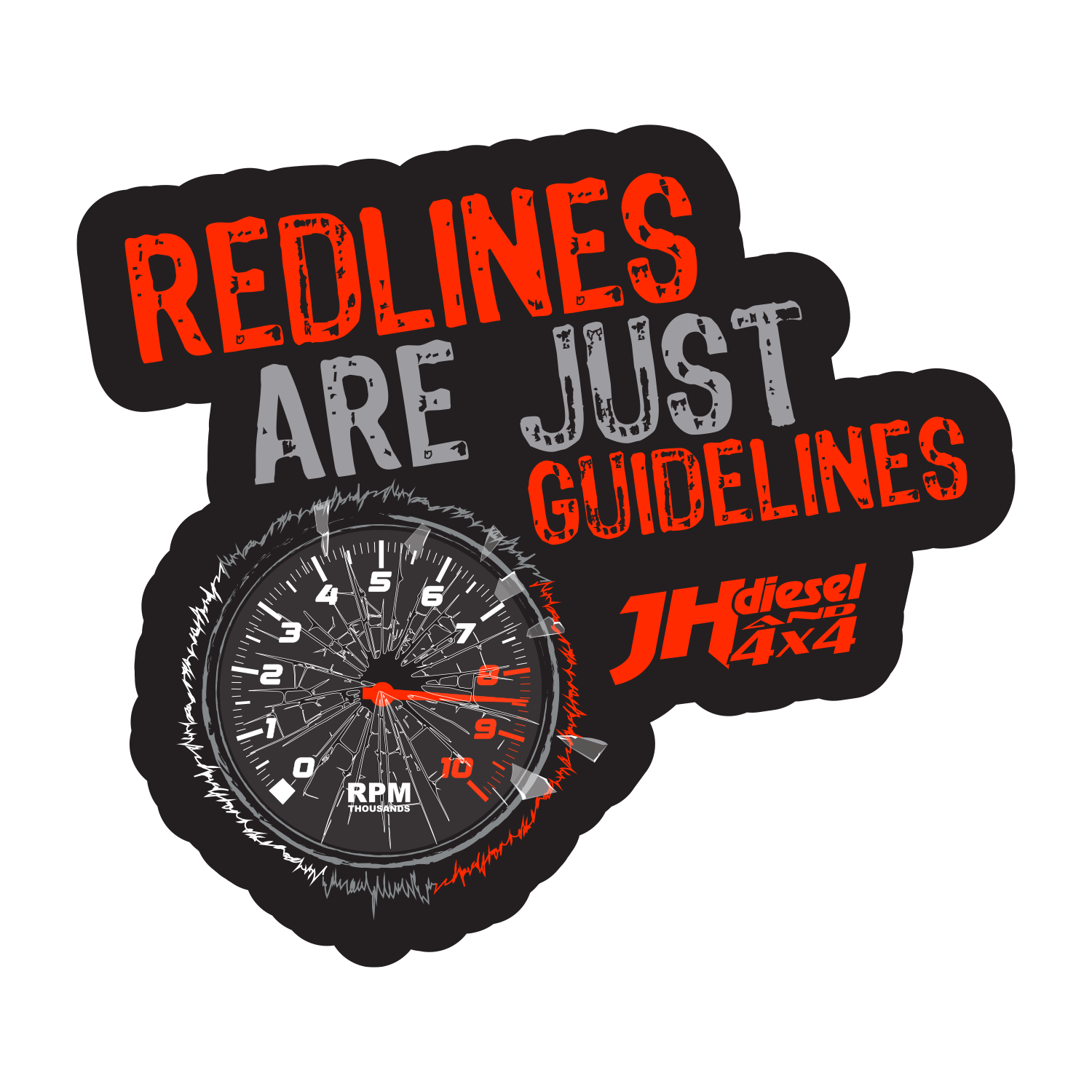 JH's Diesel Red Lines Sticker