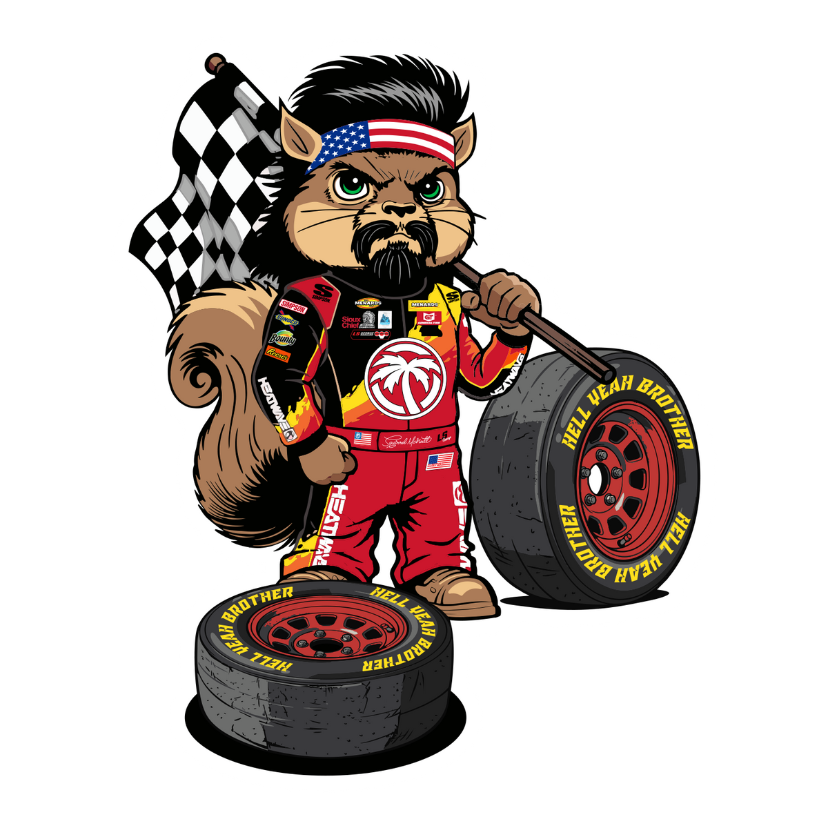 LS George Squirrel McNutt Tire Sticker – Cleetus Mcfarland