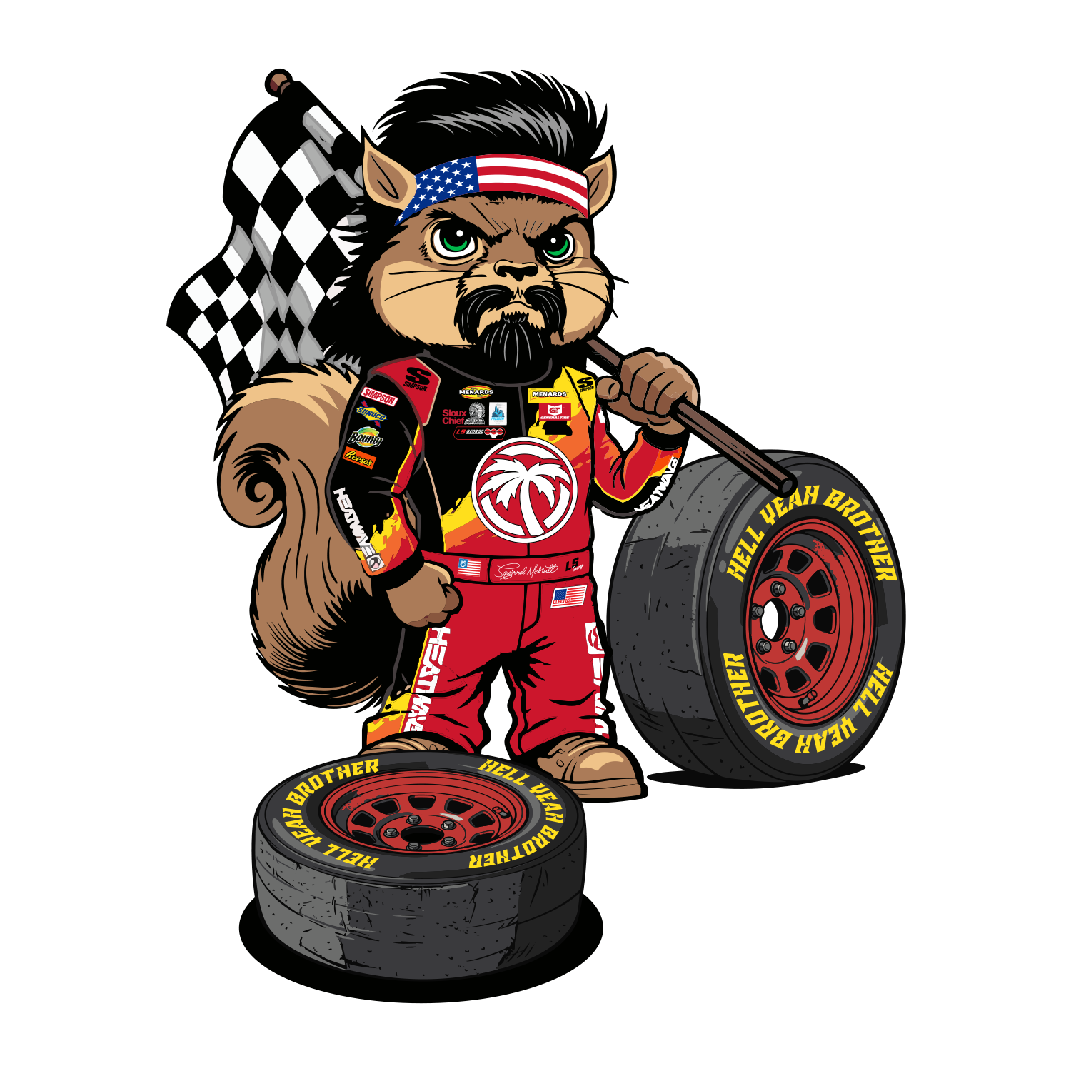 LS George Squirrel McNutt Tire Sticker