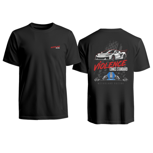 Cleetus Violence Comes Standard Corvette Shirt