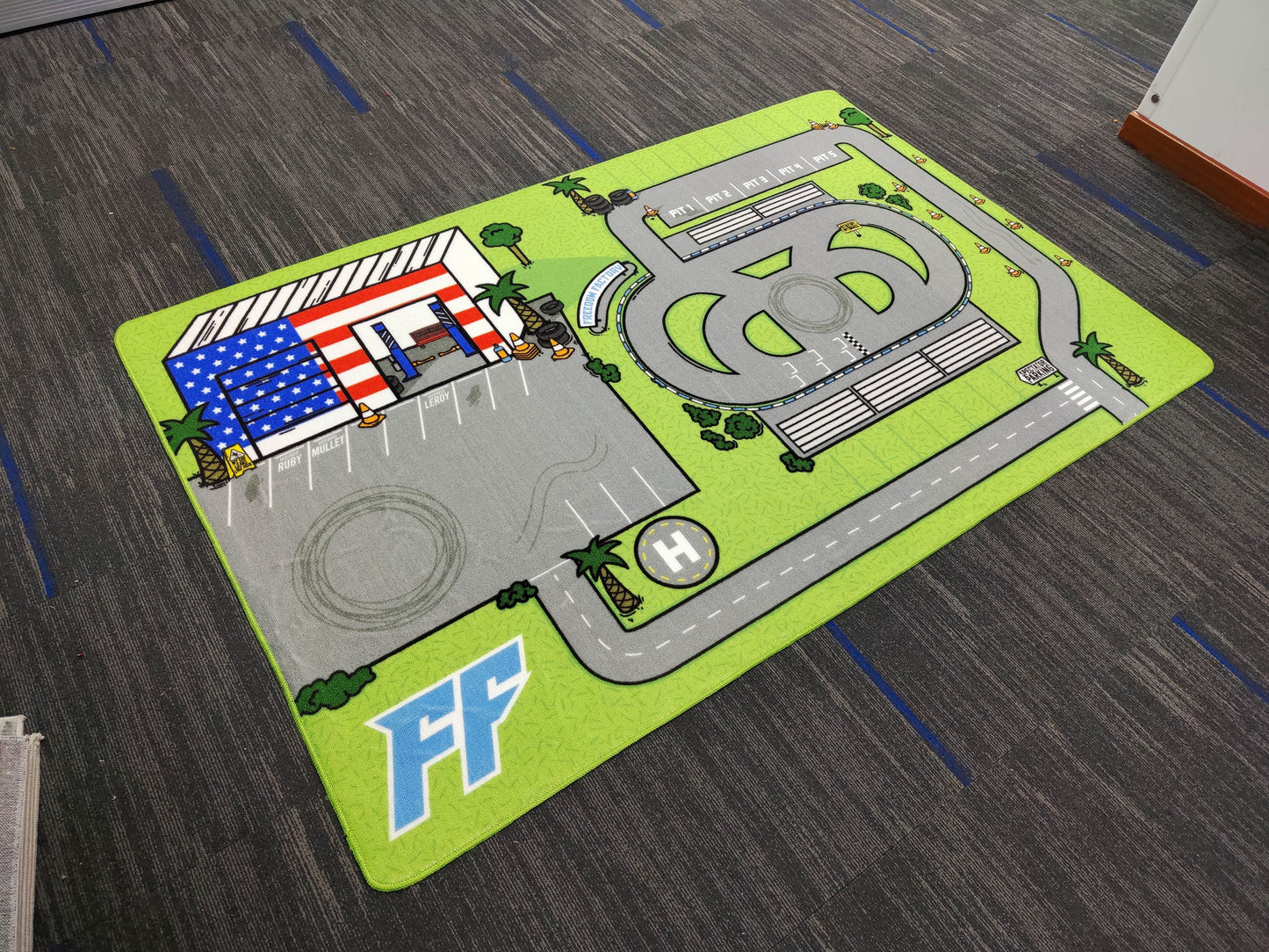Freedom Factory Kids Racing Playmat Rug 47x70